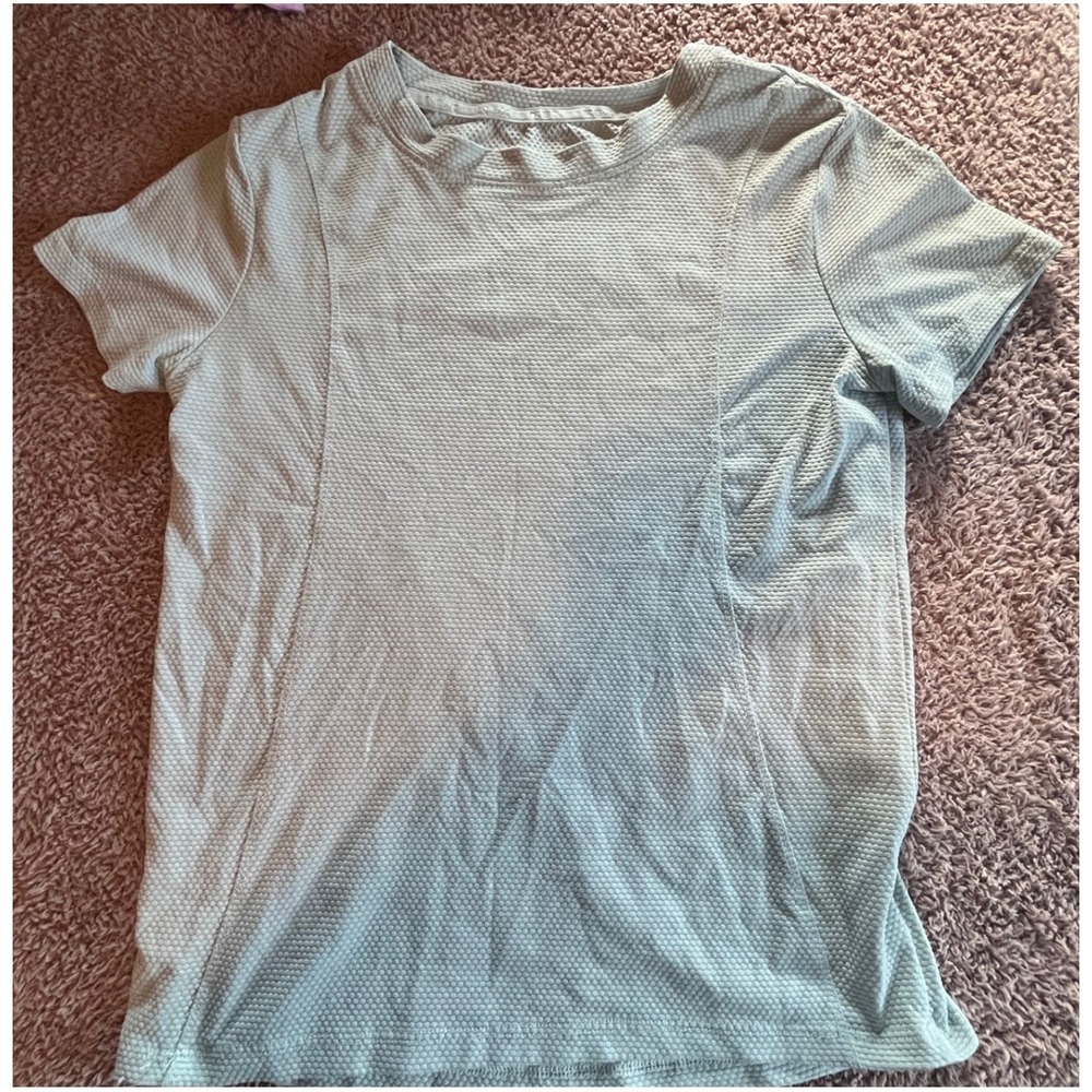 RBX Kids Short Sleeve Active T-Shirt Honeycomb Mesh Performance Top Blue Gray
